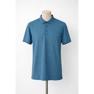 Lululemon Polo Shirt Men's Blue Short Sleeve Performance Golf Casual Medium?